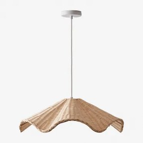 Lâmpada De Teto Suspensa Em Rattan Heulyn Ø50 Cm - Sklum