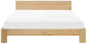 Cama de casal em madeira clara 160 x 200 cm ROYAN Beliani