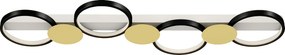 Candeeiro de Teto Regulável com 4 Focos Controlo Remoto Modos de Cena 1500 lm 38 W 3000 K-6500 K 100x31x7 cm Preto e Dourado