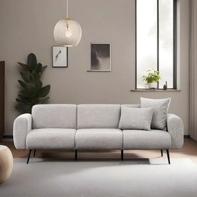 Sofá de 3 Lugares Side – Cinzento Claro – 235x77x82 cm