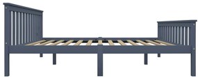 Estrutura de cama em pinho maciço 160x200 cm cinzento