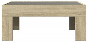Mesa de centro luzes LED Infinity 70x50x30 cm carvalho sonoma
