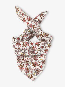 Lenço às flores, personalizável, para bebé menina cru