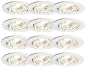 Conjunto de 12 focos embutidos brancos inclináveis - Cisco