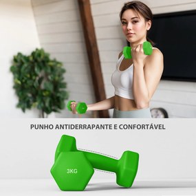 SPORTNOW Jogo de Halteres 2x1 kg 2x2 kg 2x3 kg Conjunto de Halteres He