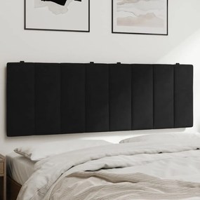 vidaXL Almofadão de cabeceira 140 cm veludo preto