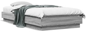 vidaXL Estrutura de cama com luzes LED 90x200 cm cinzento sonoma