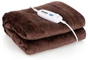 Cobertor elétrico térmico 150 x 200 cm tecido de flanela lavável à máquina proteção contra superaquecimento Castanho
