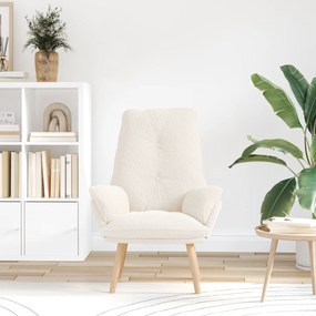 Cadeira Relaxante Creme em Tecido com aspecto de Lã