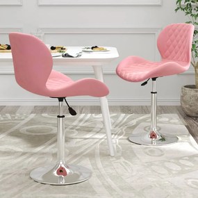 vidaXL Cadeiras de jantar giratórias 2 pcs veludo rosa