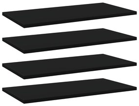 vidaXL Prateleiras para estante 4 pcs 60x30x1,5cm contraplacado preto