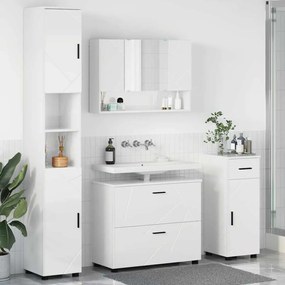 vidaXL Conjunto de Móveis para Banheiro 4 pcs Branco brilhante