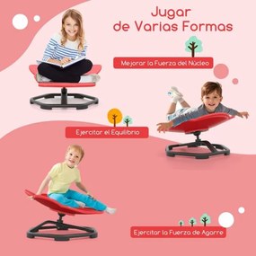 Cadeira giratória sensorial para crianças para autismo com base metálica antiderrapante Rotação 360° 54 x 50 x 25 cm Vermelho