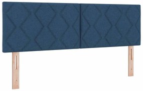 Cama Box Azul com Colchão - 160 x 200 cm - Tecido
