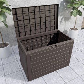 Caixa de almofadas jardim Lille em Plástico (polipropileno) 190L 78 x 44 x 55 cm castanha