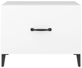Mesa de centro com pernas de metal 2 pcs 50x50x40 cm branco