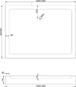 Mexen Rio base de duche retangular 120 x 90 cm, branco - 45109012