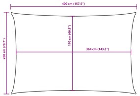 Guarda-Sol tecido Oxford retangular 2x4 m antracite