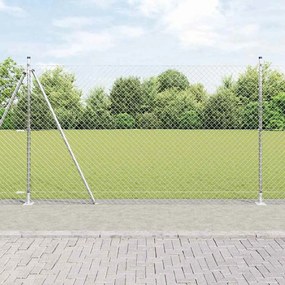vidaXL Conjunto de Postes de Cerca Prateado 10 x 1.4 m Aço galvanizado