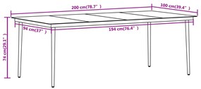 9 pcs conjunto de jantar para jardim preto