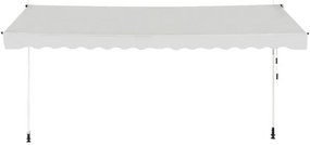 Toldo telescópico e retrátil 400 cm resistente aos raios UV impermeável com manivela altura regulável para janela varanda jardim Bege