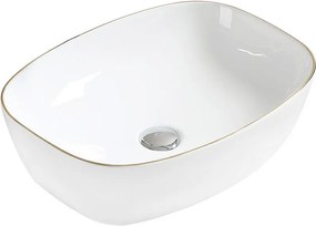 Mexen Lita lavatório de bancada 49 x 37 cm, branco/dourado - 22124905