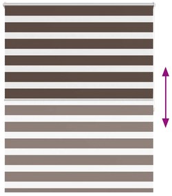 Estore de rolo 140 x 175 cm, linhas de zebra / Café