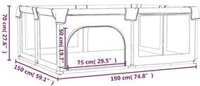 Parque para bebés com 2 portas tecido Oxford cinzento-escuro