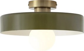 Plafon Retro Bronze com Vidro Verde - Jina