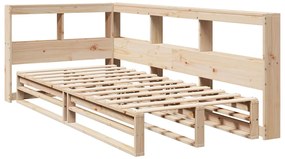 Cama com estante sem colchão 100x200 cm pinho maciço