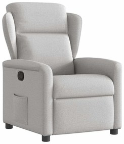 vidaXL Cadeira reclinável tecido cinzento nuvem