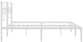 Estrutura de cama com cabeceira 200x200 cm metal branco