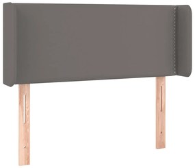 Cabeceira cama c/ LED 93x16x78/88 cm couro artificial cinzento