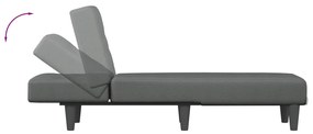 Chaise longue tecido cinzento-escuro