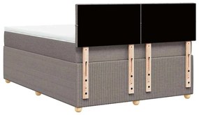 Cama com molas/colchão 140x200 cm tecido castanho-acinzentado