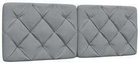 Estrutura de cama sem colchão 140x200 cm tecido cinzento-claro