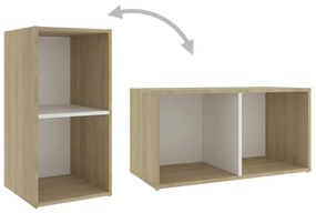 Móveis de TV 2 pcs 72x35x36,5cm contrap. branco/carvalho sonoma