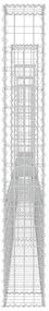 Cesto gabião em forma de U c/ 5 postes 500x20x150 cm ferro