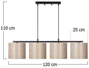 Chandelier Valiz – Preto e Creme – 110 x 25 cm