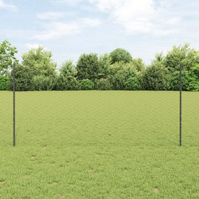 Postes de Cerca vidaXL 22 pcs U-Channel Cinza 120 cm Aço, Cerca Hexago