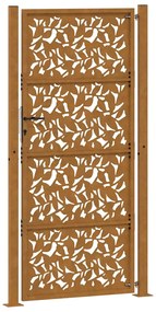 Portão de jardim 105x205 cm design de folha de aço resistente