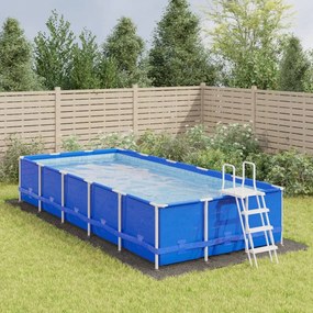 vidaXL Pano para chão de piscinas 750x370 cm poliéster geotêxtil cinza