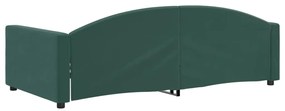 Sofá-cama 100x200 cm veludo verde-escuro