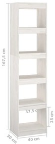 Estante/divisória 40x30x167,5 cm pinho maciço branco