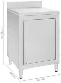 Armários de cozinha comerciais 2 pcs aço inoxidável