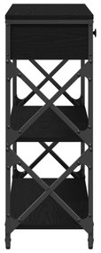 mesa de console vidaXL Preto Carvalho 75x28x75 cm Madeira de Engenhari