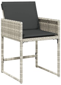 Conjunto de Jantar de Jardim com 5 Peças e Almofadas Cinzento-claro em