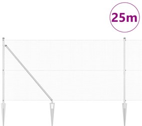 Cerca de Arame Welded com 13 Postes de Espeto 1.2x25 m Aço Galvanizado