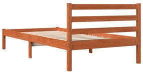 Estrutura de cama 90x200 cm madeira pinho maciça castanho cera