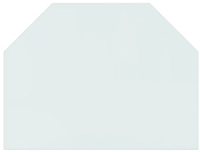 Placa de vidro para lareira hexagonal 80x60 cm